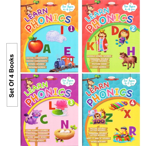 Learn Phonics - Phonics Book For Age 4-7 Years - Set Of 4 Books